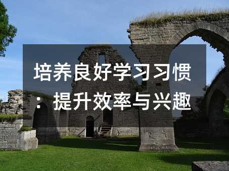 培養良好學習習慣:提升效率與興趣