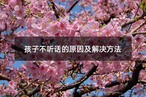 孩子不聽話的原因及解決方法