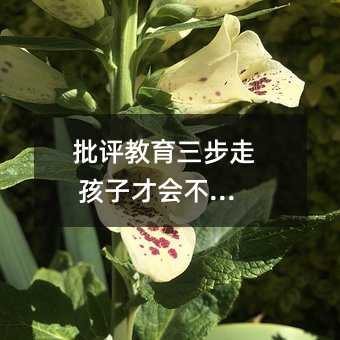 批評教育三步走 孩子才會不逆反
