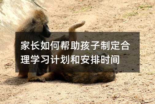 家長如何幫助孩子制定合理學習計劃和安排時間