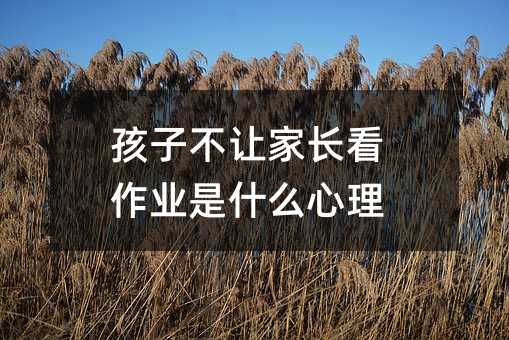 孩子不讓家長看作業是什么心理