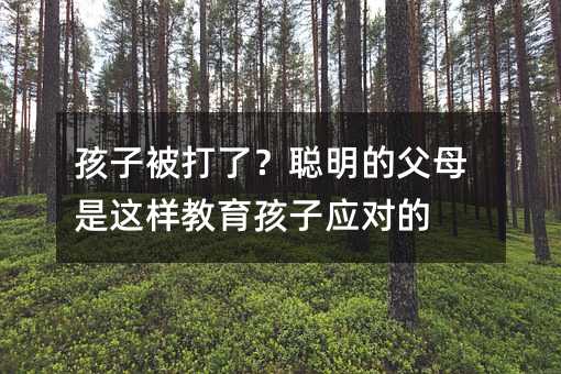 孩子被打了?聰明的父母是這樣教育孩子應(yīng)對(duì)的