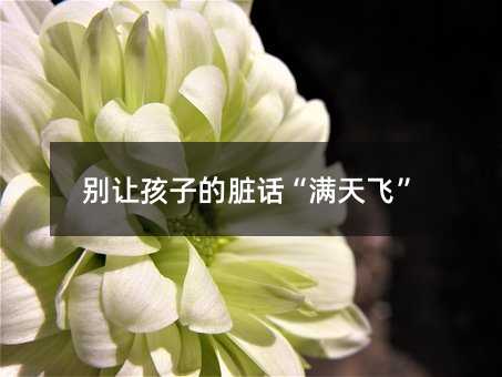 別讓孩子的臟話“滿天飛”