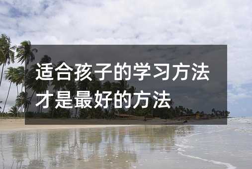 適合孩子的學習方法才是最好的方法