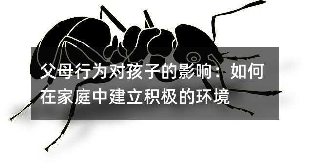 父母行為對(duì)孩子的影響:如何在家庭中建立積極的環(huán)境