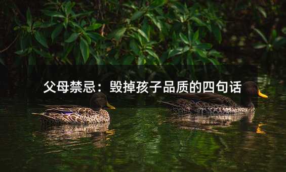 父母禁忌:毀掉孩子品質的四句話