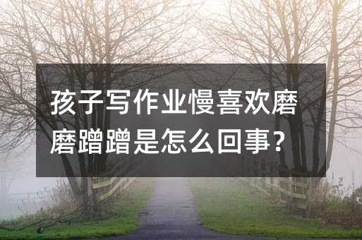 孩子寫作業(yè)慢喜歡磨磨蹭蹭是怎么回事?