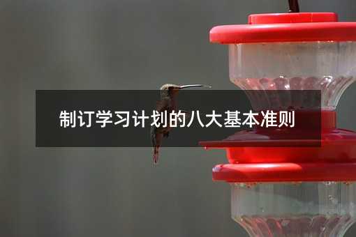 制訂學習計劃的八大基本準則