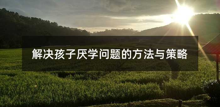 解決孩子厭學(xué)問(wèn)題的方法與策略