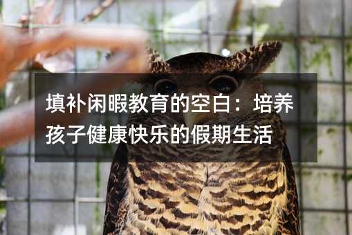 填補閑暇教育的空白:培養(yǎng)孩子健康快樂的假期生活