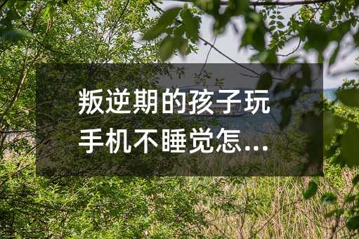 叛逆期的孩子玩手機不睡覺怎么辦