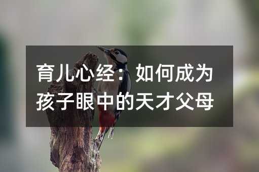 育兒心經:如何成為孩子眼中的天才父母