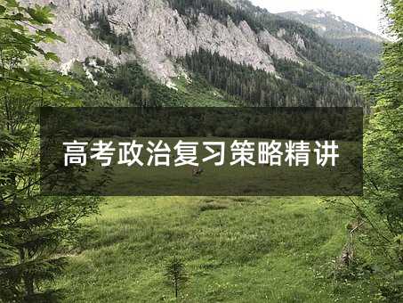高考政治復習策略精講