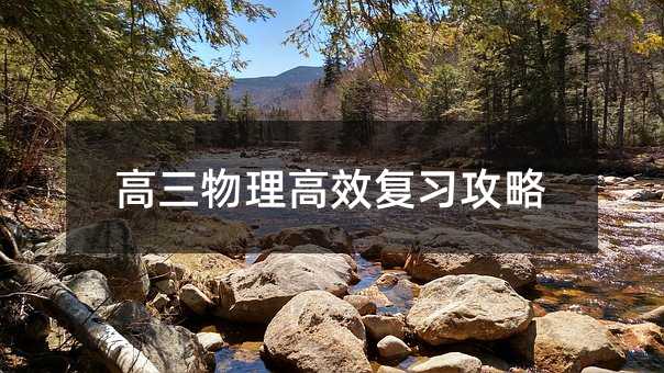 高三物理高效復習攻略