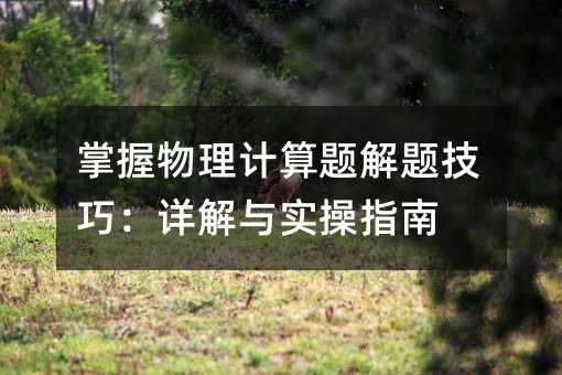 掌握物理計算題解題技巧:詳解與實操指南
