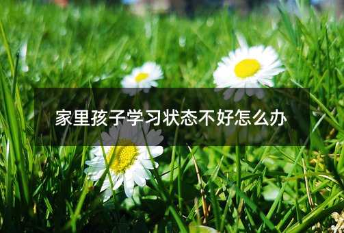家里孩子學習狀態不好怎么辦