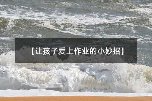 【讓孩子愛上作業(yè)的小妙招】