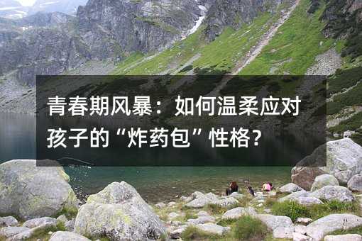 青春期風(fēng)暴:如何溫柔應(yīng)對(duì)孩子的“炸藥包”性格?