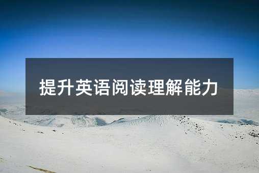 提升英語閱讀理解能力