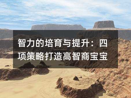 智力的培育與提升:四項(xiàng)策略打造高智商寶寶