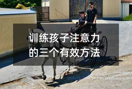訓練孩子注意力的三個有效方法