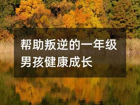 幫助叛逆的一年級男孩健康成長
