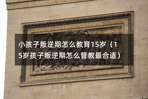 小孩子叛逆期怎么教育15歲(15歲孩子叛逆期怎么管教最合適)