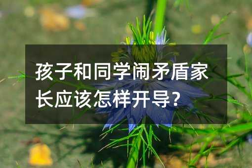 孩子和同學鬧矛盾家長應該怎樣開導?