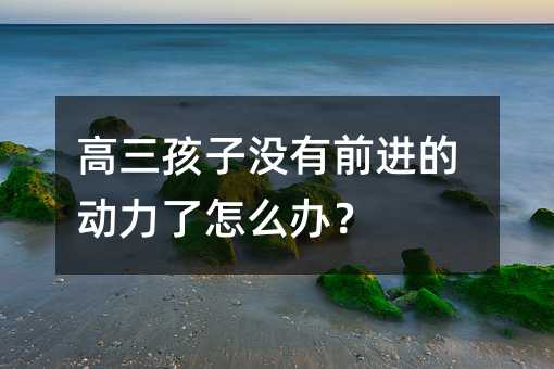 高三孩子沒有前進的動力了怎么辦?