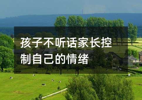 孩子不聽話家長控制自己的情緒