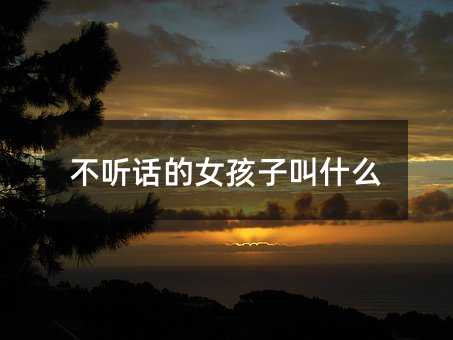 不聽話的女孩子叫什么
