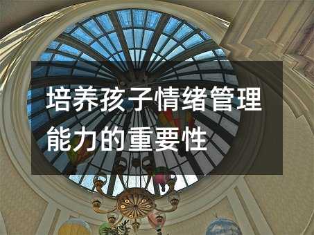 培養孩子情緒管理能力的重要性