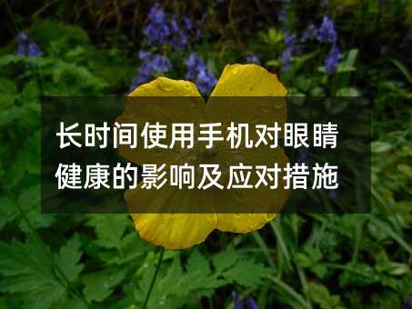 長時間使用手機對眼睛健康的影響及應對措施