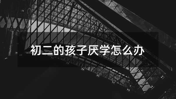 初二的孩子厭學怎么辦