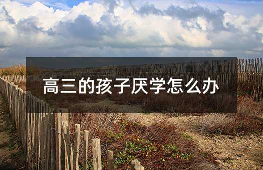 高三的孩子厭學怎么辦