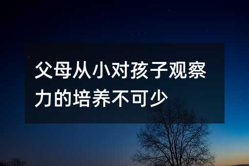 父母從小對(duì)孩子觀察力的培養(yǎng)不可少