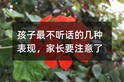 孩子最不聽話的幾種表現,家長要注意了