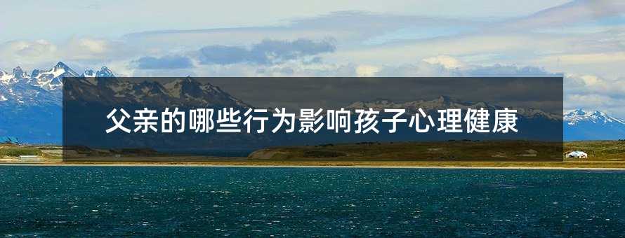 父親的哪些行為影響孩子心理健康
