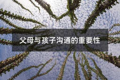 父母與孩子溝通的重要性