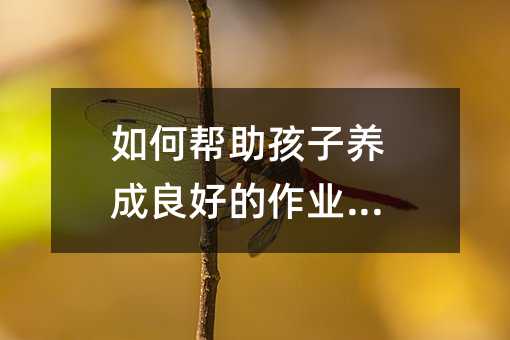 如何幫助孩子養(yǎng)成良好的作業(yè)習慣