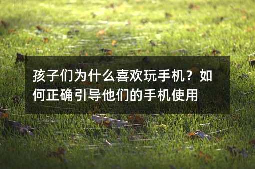 孩子們為什么喜歡玩手機?如何正確引導他們的手機使用