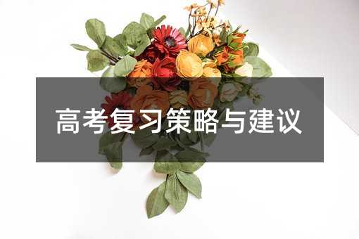 高考復習策略與建議