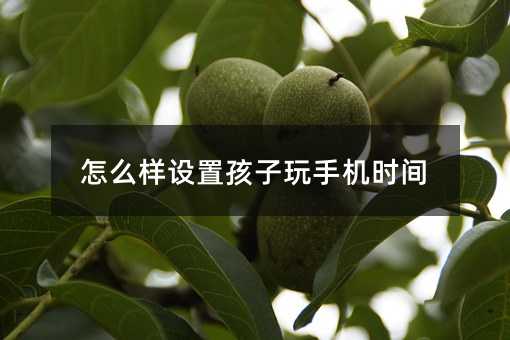 怎么樣設置孩子玩手機時間