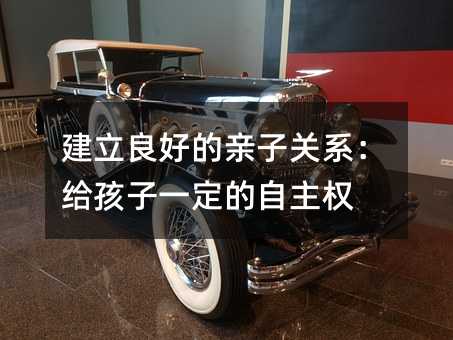 建立良好的親子關系:給孩子一定的自主權