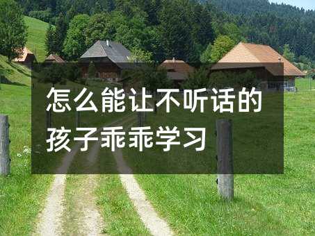 怎么能讓不聽話的孩子乖乖學習