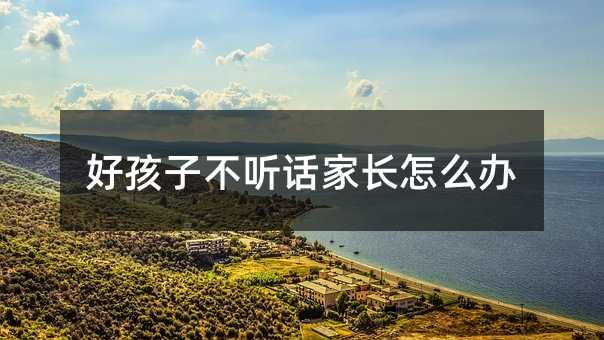 好孩子不聽話家長怎么辦