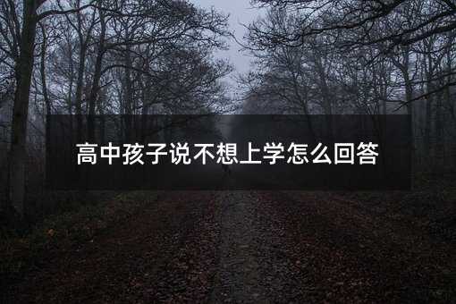 高中孩子說不想上學怎么回答