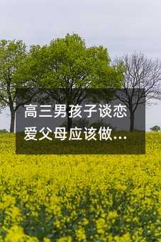 高三男孩子談戀愛父母應該做好以下幾點