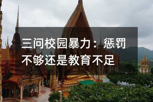 三問校園暴力:懲罰不夠還是教育不足