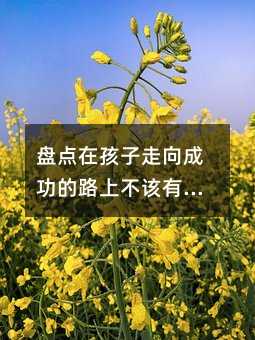 盤點在孩子走向成功的路上不該有的習慣